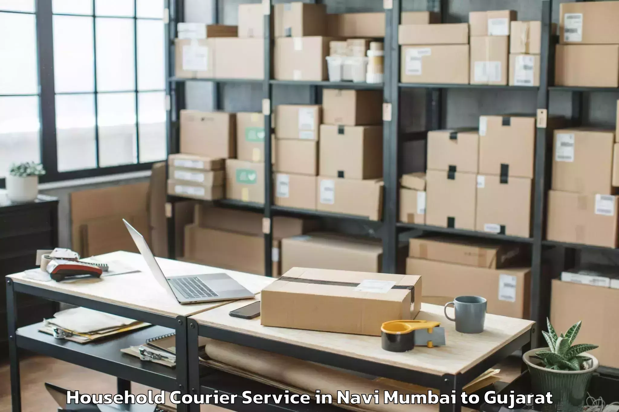 Top Navi Mumbai to Lavad Household Courier Available